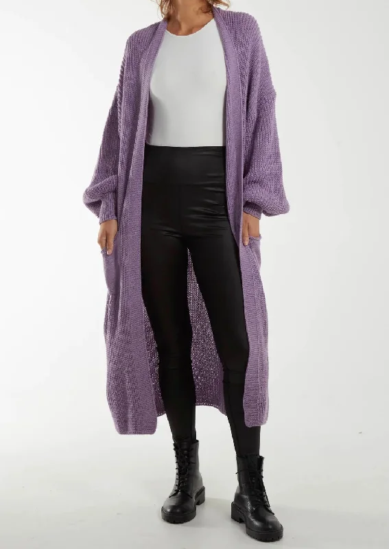 Chunky Knit Longline Cardigan (3 Colours) Fitted Loose Oversized