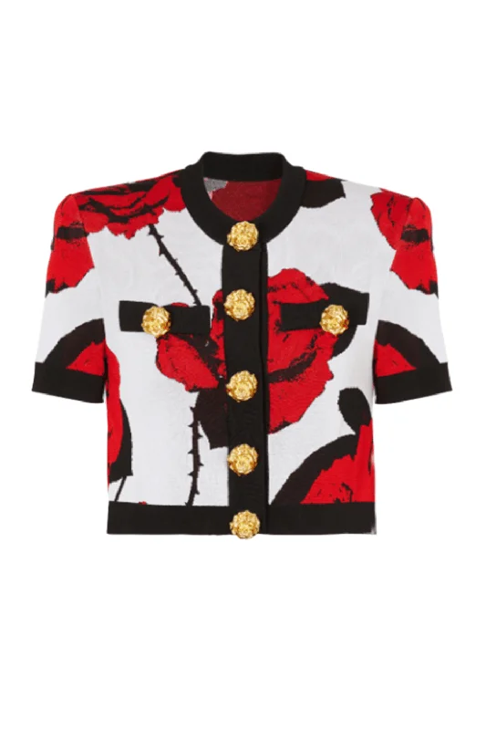 Cropped Floral Cardigan Button Cardigan Zip Cardigan Pullover Cardigan
