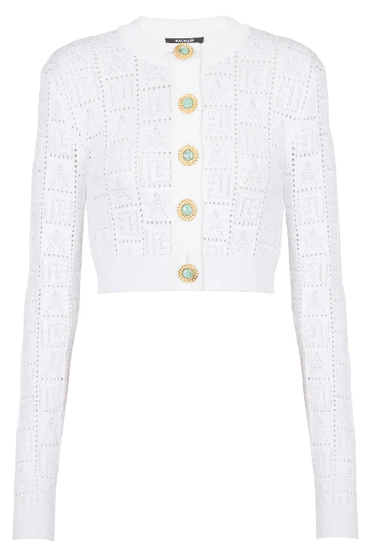 Monogram Cardigan Nylon Fabric Polyester Fabric Spandex Fabric