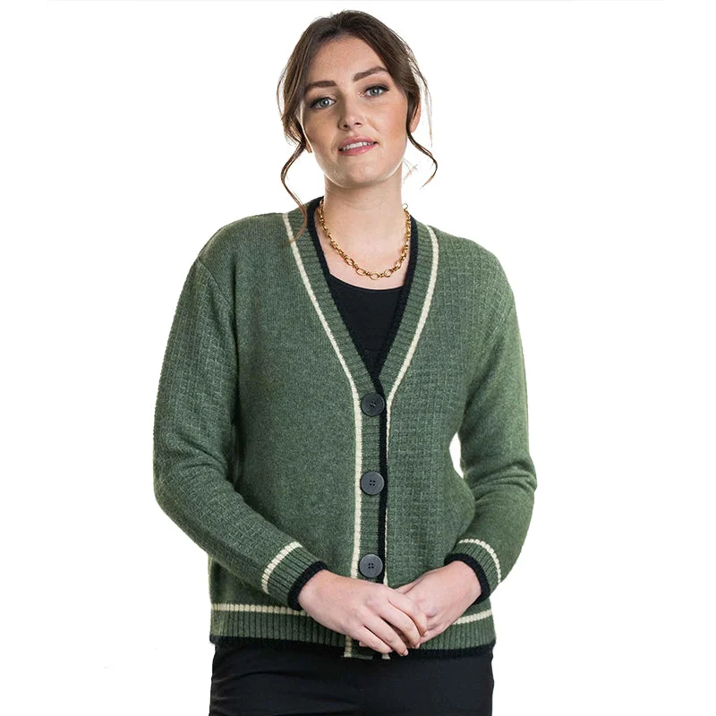 Premium Possum and Merino Wool - V Neck Cardigan Terry Terry Cloth Terry Knit