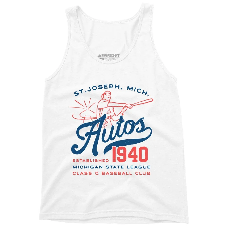 St. Joseph Autos - Michigan - Vintage Defunct Baseball Teams - Unisex Tank Top strapless tank top