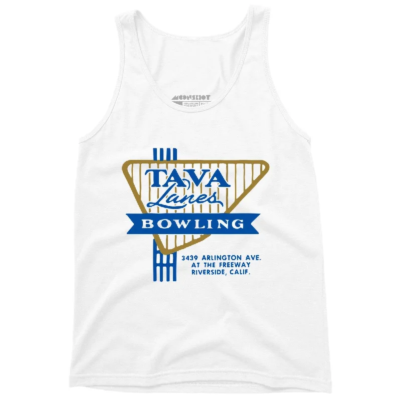 Tava Lanes - Riverside, CA - Vintage Bowling Alley - Unisex Tank Top rhinestone tank top