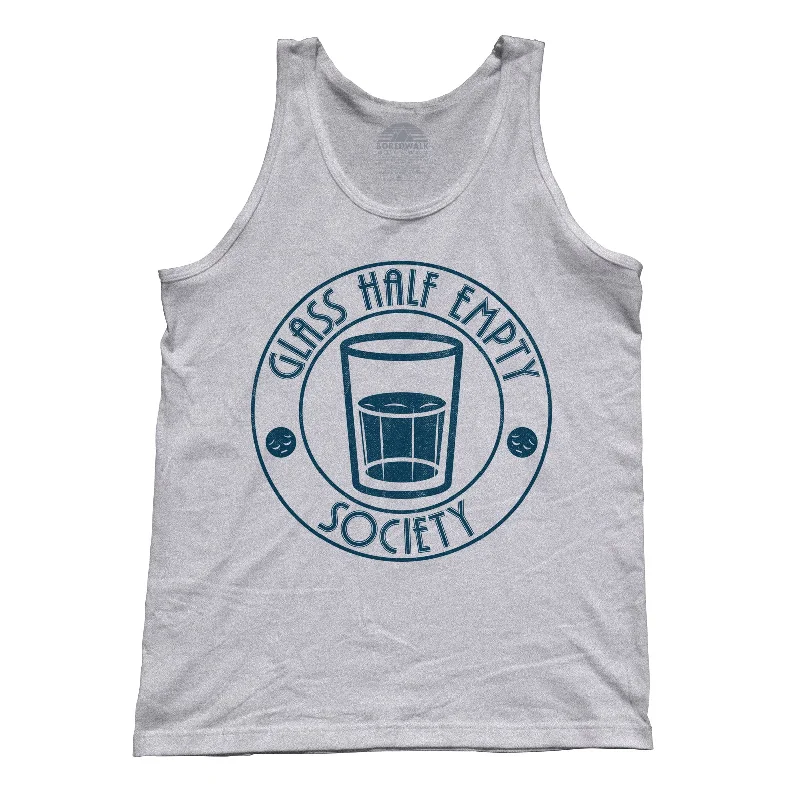 Unisex Glass Half Empty Society Tank Top slim fit tank