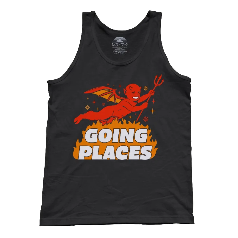 Unisex Going Places Devil Tank Top beige tank top