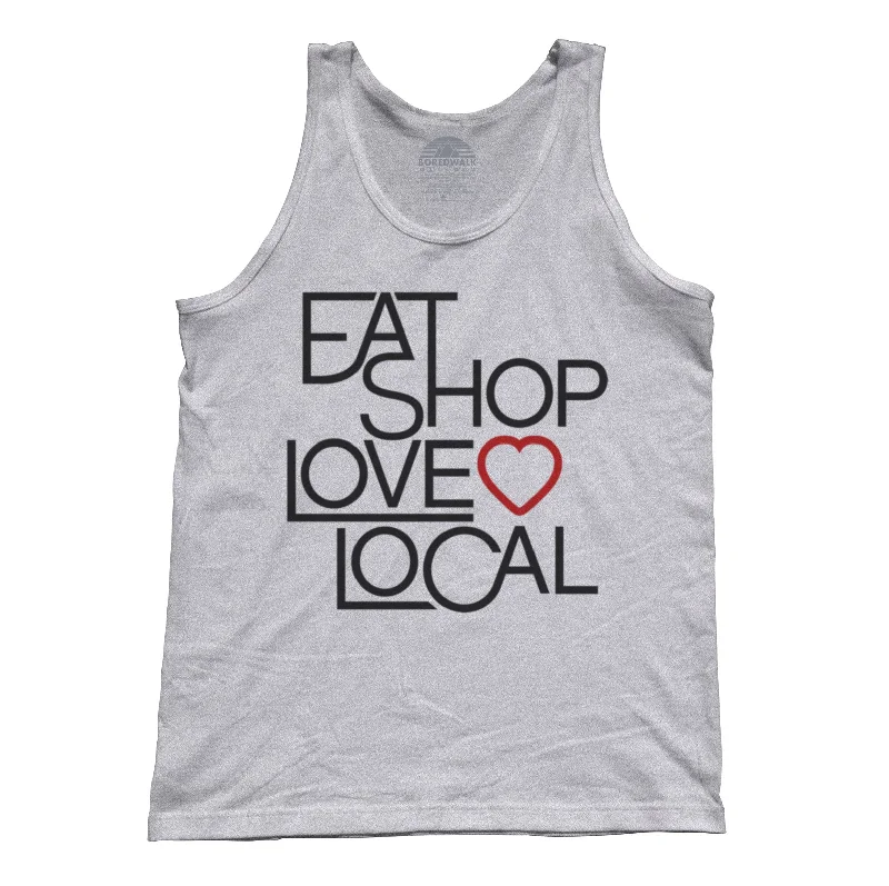 Unisex Love Shop Eat Local Tank Top cutout tank top