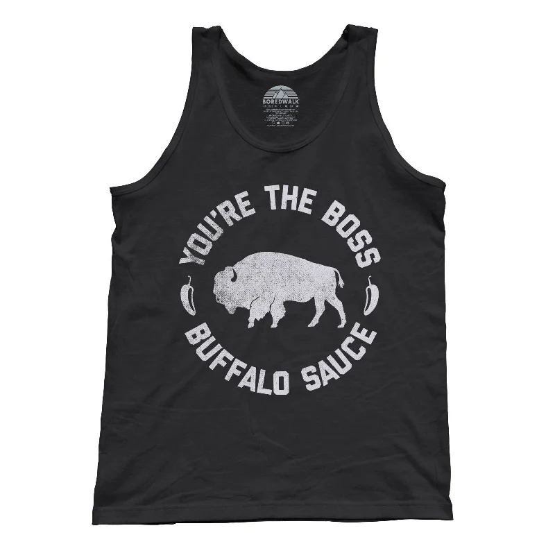 Unisex You're the Boss Buffalo Sauce Tank Top soft pink tank