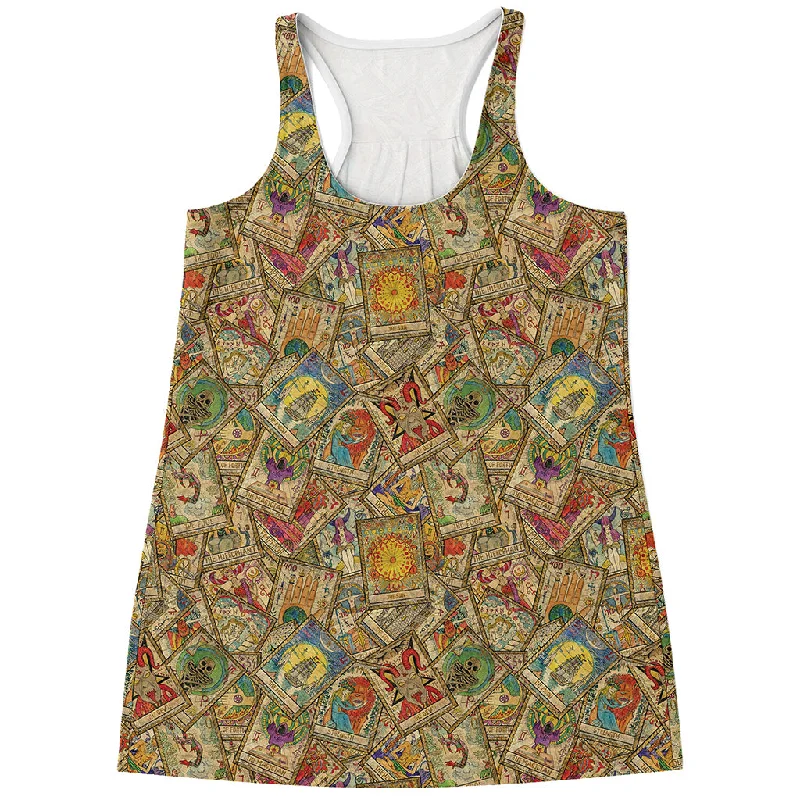 Vintage Wicca Tarot Card Print Women's Racerback Tank Top soft tank top