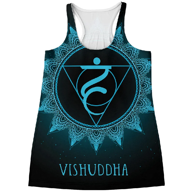 Vishuddha Chakra Symbol Print Women's Racerback Tank Top graphic tank top
