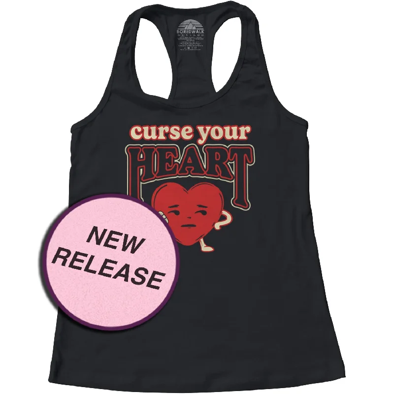 Women's Curse Your Heart Racerback Tank Top peekaboo tank top