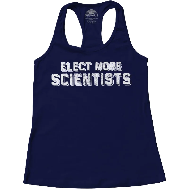 Women's Elect More Scientists Racerback Tank Top striped tank top