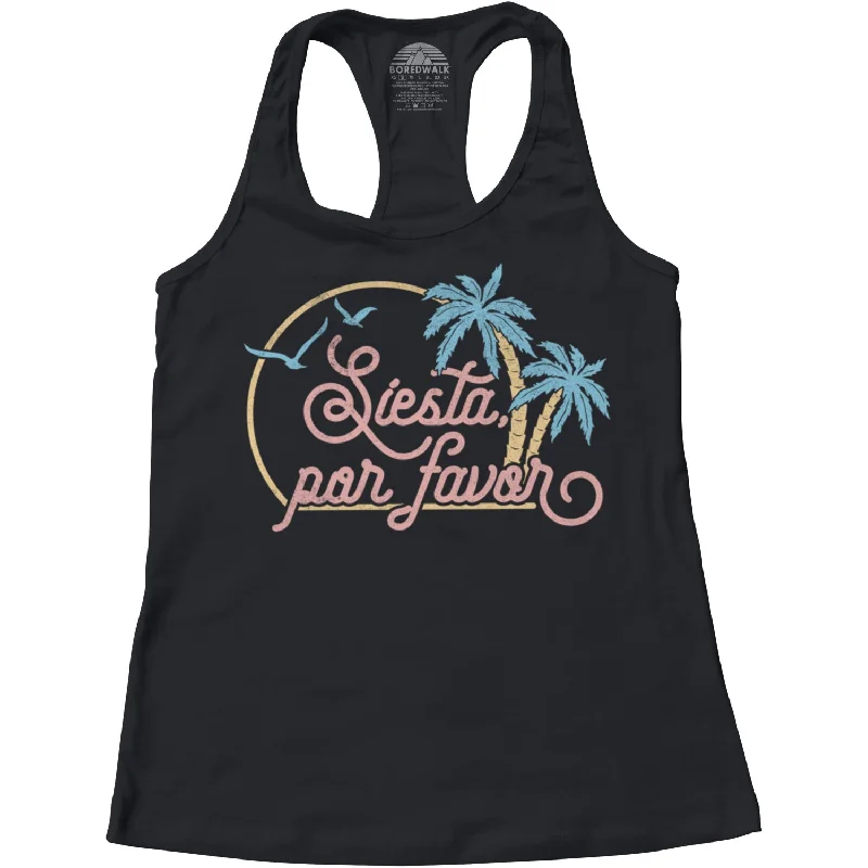 Women's Siesta Por Favor Racerback Tank Top mesh tank top