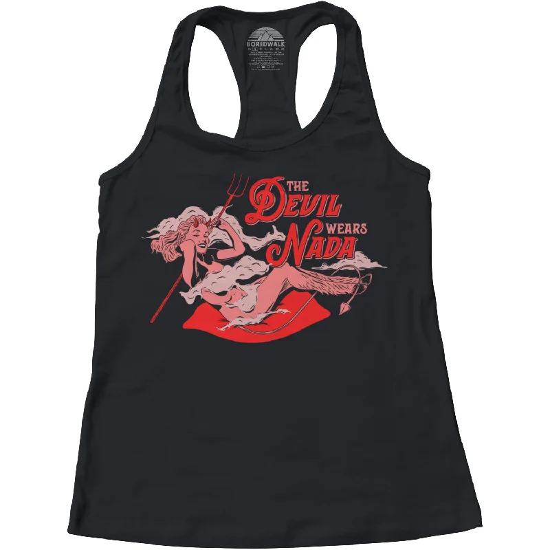 Women's The Devil Wears Nada Racerback Tank Top seamless tank top