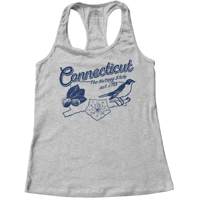 Women's Vintage Connecticut Racerback Tank Top workout tank top