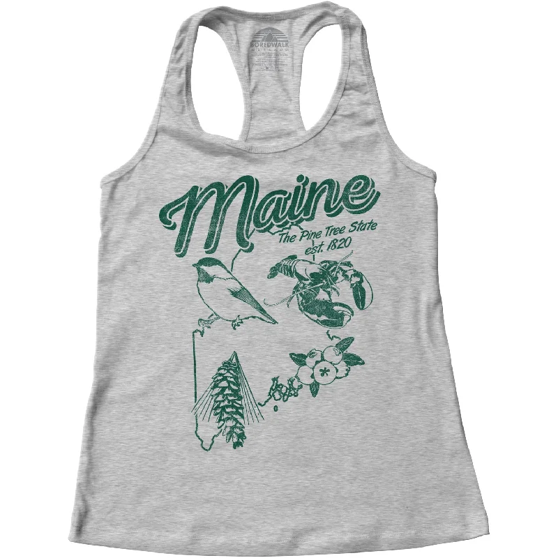 Women's Vintage Maine Racerback Tank Top cherry red tank