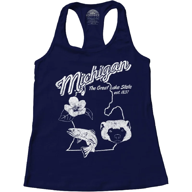 Women's Vintage Michigan State Racerback Tank Top solid color tank