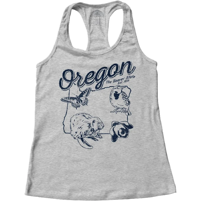 Women's Vintage Oregon Racerback Tank Top vibrant tank top