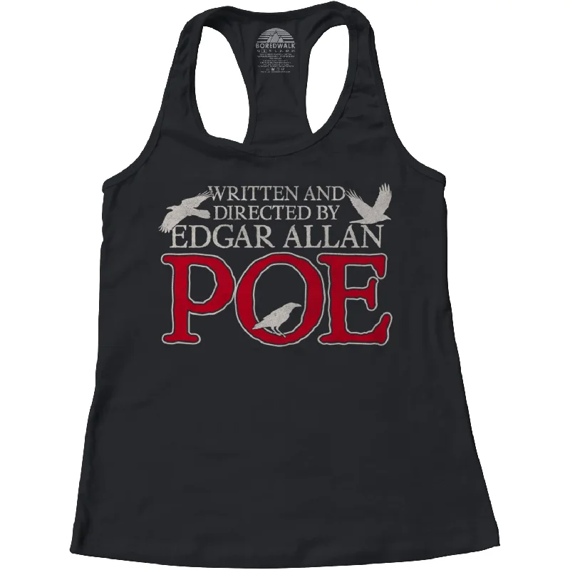 Women's Written and Directed by Edgar Allan Poe Racerback Tank Top solid color tank